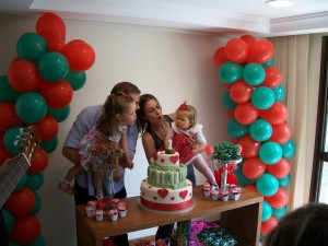 Com papai,mamãe e prima!!!!